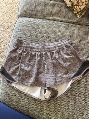 Gray LuluLemon Hotty Hot Low-Rise Lined Short 2.5”